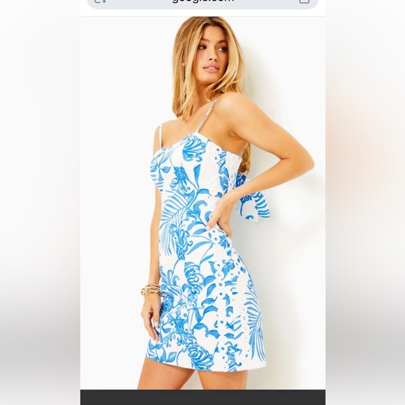 Lilly Pulitzer Dresses & Skirts - Lilly Pulitzer Shelli Stretch Dress in Resort White Glisten In The Sun Sz 6